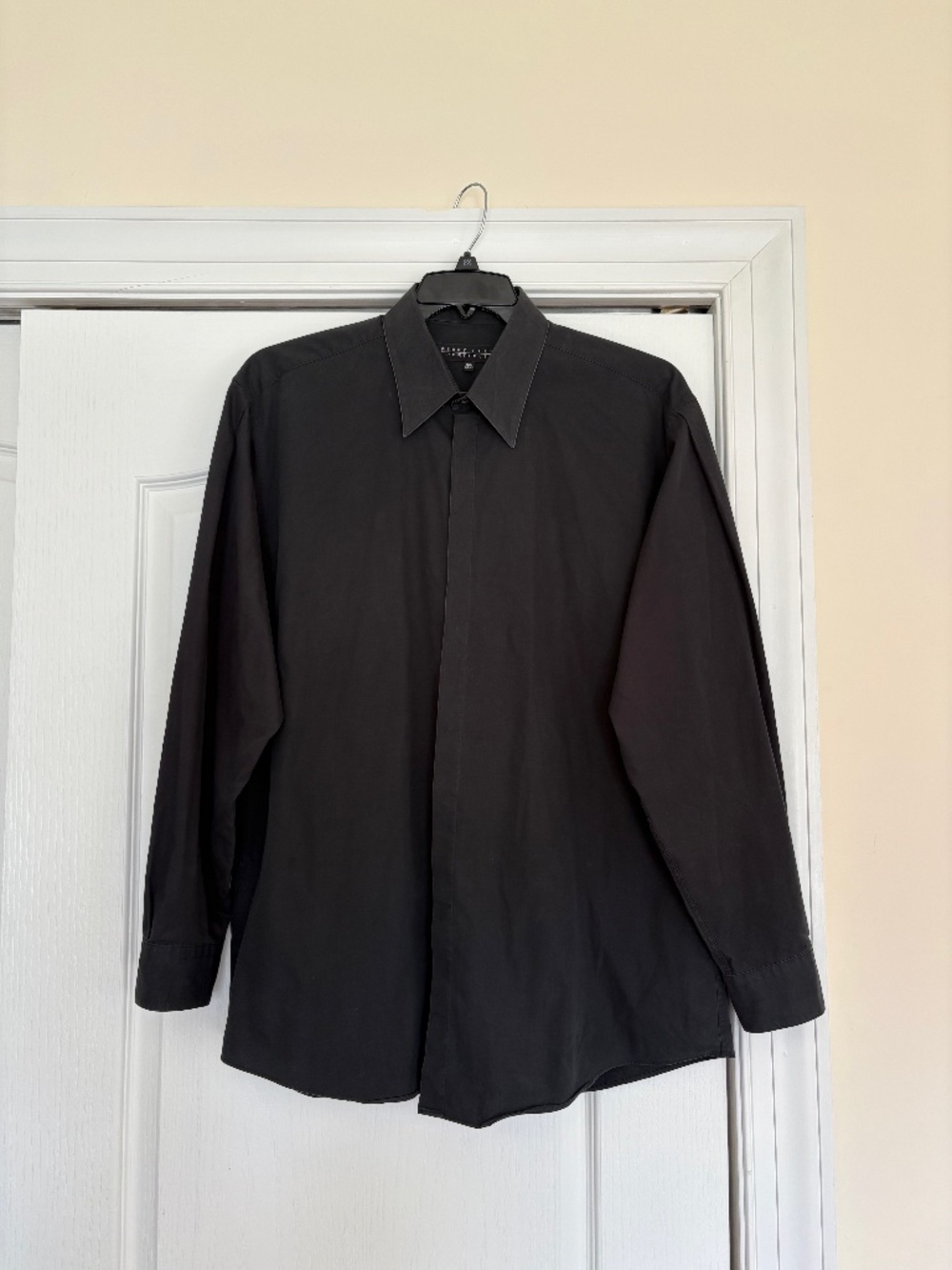Perry Ellis Portfolio Black Dress Shirt 16.5 34/35 Size L